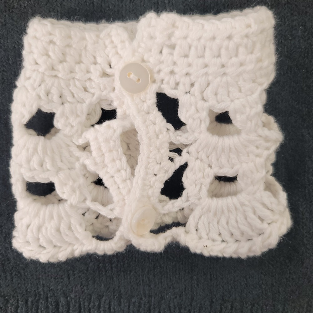 Handmade Crochet Detachable Collar Cuffs Set Cottagecore Dark Academia Sweater - Picture 4 of 10